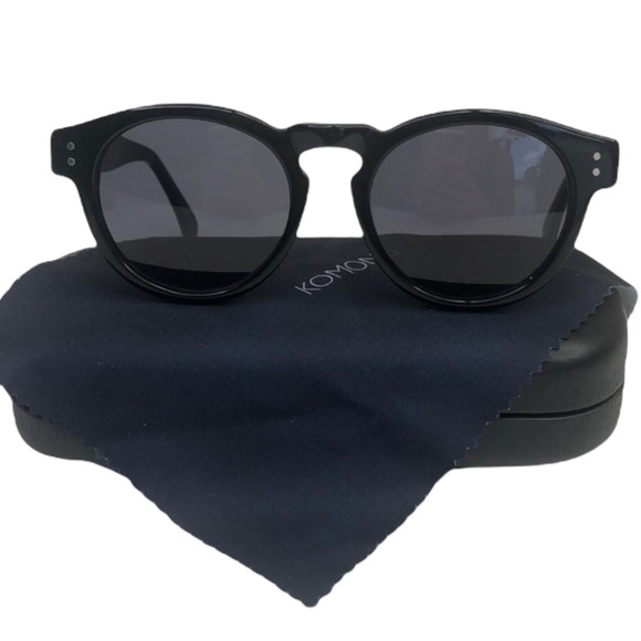 New KOMONO black Sunglasses Clement Glossy Round KOMONO CLEMENT DIRTY ORANGE PINK GLOSS FRAME DARK FREY LENS  main image 3